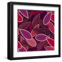 Abstract Background with Lilac Leaves-Lola Tsvetaeva-Framed Art Print