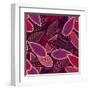 Abstract Background with Lilac Leaves-Lola Tsvetaeva-Framed Art Print