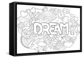 Abstract Background with Text Dream. Texture for Typography. Template for Advertising, Postcards, B-null-Framed Stretched Canvas