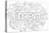 Abstract Background with Text Dream. Texture for Typography. Template for Advertising, Postcards, B-null-Stretched Canvas