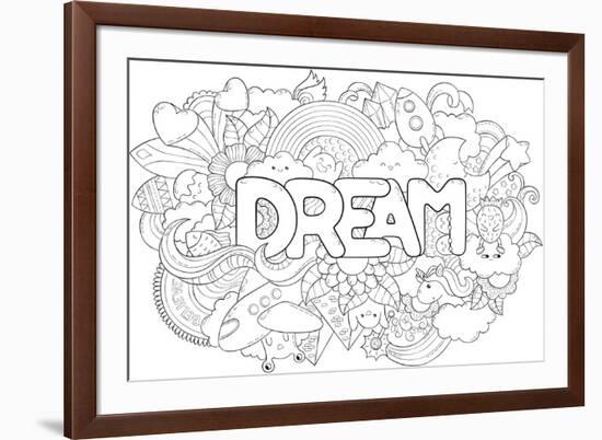 Abstract Background with Text Dream. Texture for Typography. Template for Advertising, Postcards, B-null-Framed Art Print