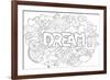 Abstract Background with Text Dream. Texture for Typography. Template for Advertising, Postcards, B-null-Framed Art Print