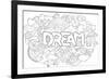 Abstract Background with Text Dream. Texture for Typography. Template for Advertising, Postcards, B-null-Framed Art Print