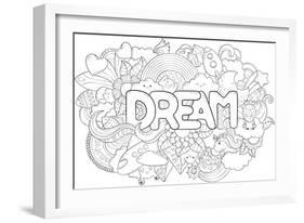 Abstract Background with Text Dream. Texture for Typography. Template for Advertising, Postcards, B-null-Framed Art Print