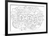 Abstract Background with Text Dream. Texture for Typography. Template for Advertising, Postcards, B-null-Framed Premium Giclee Print