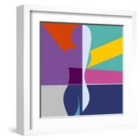 Abstract Background with Woman Silhouette Geometric Shapes Minimalistic Style-EverstRuslan-Framed Art Print