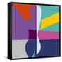 Abstract Background with Woman Silhouette Geometric Shapes Minimalistic Style-EverstRuslan-Framed Stretched Canvas
