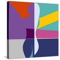 Abstract Background with Woman Silhouette Geometric Shapes Minimalistic Style-EverstRuslan-Stretched Canvas