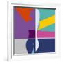 Abstract Background with Woman Silhouette Geometric Shapes Minimalistic Style-EverstRuslan-Framed Art Print