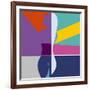 Abstract Background with Woman Silhouette Geometric Shapes Minimalistic Style-EverstRuslan-Framed Art Print