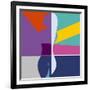 Abstract Background with Woman Silhouette Geometric Shapes Minimalistic Style-EverstRuslan-Framed Art Print