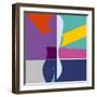 Abstract Background with Woman Silhouette Geometric Shapes Minimalistic Style-EverstRuslan-Framed Art Print