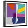 Abstract Background with Woman Silhouette Geometric Shapes Minimalistic Style-EverstRuslan-Framed Art Print