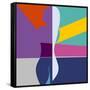 Abstract Background with Woman Silhouette Geometric Shapes Minimalistic Style-EverstRuslan-Framed Stretched Canvas