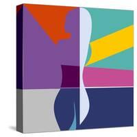 Abstract Background with Woman Silhouette Geometric Shapes Minimalistic Style-EverstRuslan-Stretched Canvas