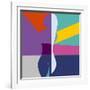 Abstract Background with Woman Silhouette Geometric Shapes Minimalistic Style-EverstRuslan-Framed Art Print