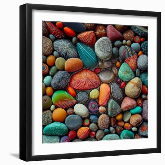 Abstract Beach Pebbles III-Lena Owens-Framed Photo