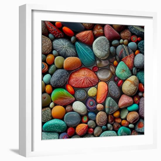 Abstract Beach Pebbles III-Lena Owens-Framed Photo
