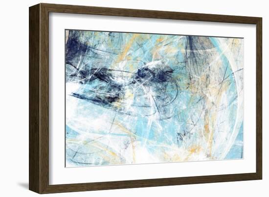 Abstract Beautiful Blue and White Soft Color Background. Dynamic Painting Texture. Modern Futuristi-Excellent backgrounds-Framed Art Print