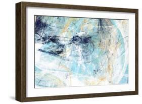 Abstract Beautiful Blue and White Soft Color Background. Dynamic Painting Texture. Modern Futuristi-Excellent backgrounds-Framed Art Print