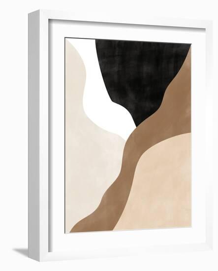 Abstract Beige and Brown Art No.2-Elena Ristova-Framed Giclee Print