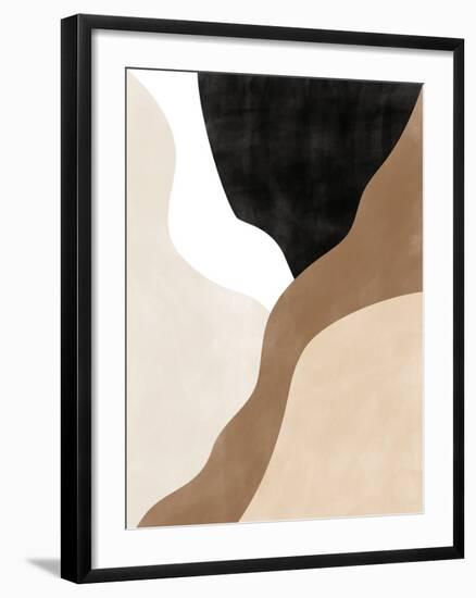 Abstract Beige and Brown Art No.2-Elena Ristova-Framed Giclee Print