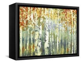 Abstract Birch Trees Warm-Marietta Cohen Art and Design-Framed Stretched Canvas