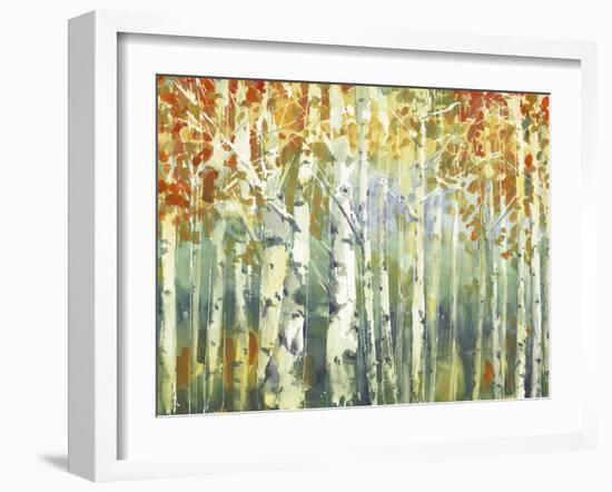 Abstract Birch Trees Warm-Marietta Cohen Art and Design-Framed Giclee Print