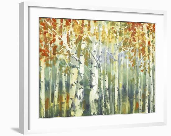 Abstract Birch Trees Warm-Marietta Cohen Art and Design-Framed Premium Giclee Print