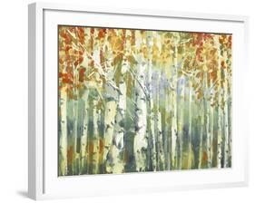 Abstract Birch Trees Warm-Marietta Cohen Art and Design-Framed Premium Giclee Print