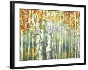 Abstract Birch Trees Warm-Marietta Cohen Art and Design-Framed Premium Giclee Print