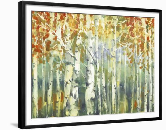 Abstract Birch Trees Warm-Marietta Cohen Art and Design-Framed Premium Giclee Print