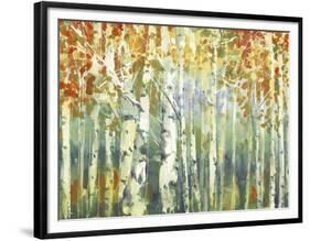 Abstract Birch Trees Warm-Marietta Cohen Art and Design-Framed Premium Giclee Print