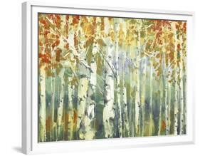 Abstract Birch Trees Warm-Marietta Cohen Art and Design-Framed Premium Giclee Print