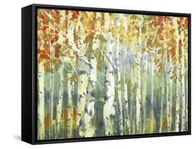 Abstract Birch Trees Warm-Marietta Cohen Art and Design-Framed Stretched Canvas