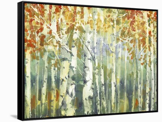 Abstract Birch Trees Warm-Marietta Cohen Art and Design-Framed Stretched Canvas