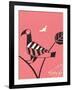 Abstract Bird Perched on Branch-Found Image Press-Framed Giclee Print
