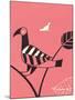 Abstract Bird Perched on Branch-Found Image Press-Mounted Giclee Print