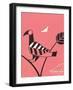 Abstract Bird Perched on Branch-Found Image Press-Framed Giclee Print