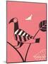 Abstract Bird Perched on Branch-Found Image Press-Mounted Giclee Print