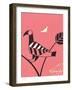 Abstract Bird Perched on Branch-Found Image Holdings Inc-Framed Photographic Print