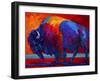 Abstract Bison-Marion Rose-Framed Giclee Print