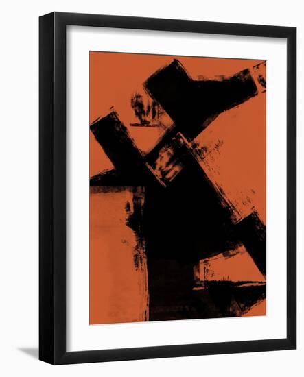 Abstract Black and Brown Study-Robert Hilton-Framed Art Print