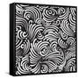 Abstract Black And White Background, Seamless Pattern-Olga Lebedeva-Framed Stretched Canvas