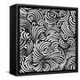 Abstract Black And White Background, Seamless Pattern-Olga Lebedeva-Framed Stretched Canvas