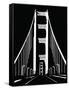 Abstract Black and White Bridge-nn555-Framed Stretched Canvas