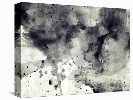 Abstract Black And White Ink Background-run4it-Stretched Canvas