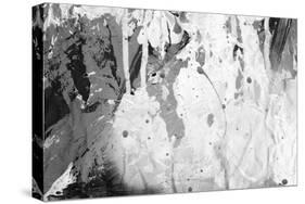 Abstract Black And White Ink Painting On Grunge Paper Texture - Artistic Stylish Background-run4it-Stretched Canvas