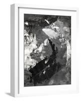 Abstract Black And White Ink Painting On Grunge Paper Texture - Artistic Stylish Background-run4it-Framed Art Print