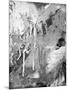 Abstract Black And White Ink Painting On Grunge Paper Texture - Artistic Stylish Background-run4it-Mounted Art Print